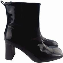 Good American Black Patent Leather Boots Size 9.5 Square Toe GA165P-E - New Women | Color: Black | Size: 9.5