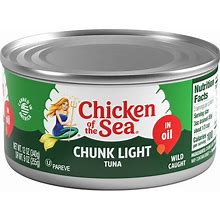 Chicken Of The Sea Chunk Light Tuna In Oil, Wild Caught Tuna, 12-Ounce Cans (Pack Of 12)