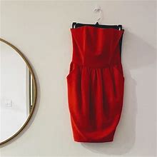 Rachel Rachel Roy Dresses | Rachel Roy Red Strapless Dress | Color: Red | Size: 2