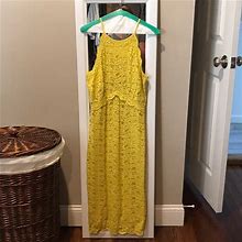 Zara Dresses | Zara All Lace Dress | Color: Yellow | Size: L