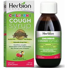 Herbion Naturals Cough Syrup For Children - 5 FL Oz - Good Tasting Supplement With Natural Honey & Cherry Flavor, Helps Relieve Cough, Promotes Health