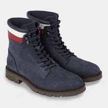 Tommy Hilfiger Corporate Hilfiger Nubuck Boots - Blue - Casual Boots Size UK10 EU44 US11