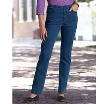 Appleseeds Women's Dreamflex Comfort-Waist Classic Straight Jeans - Denim - 18P - Petite
