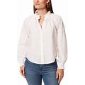 Anne Klein Women's Jo Cotton Button Front Shirt White Size Small