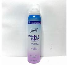 Secret Whole Body Aluminum Free Women's Spray Deodorant Lilac & Waterlily 3.5 OZ