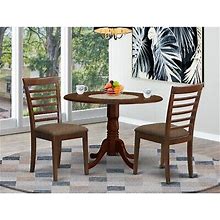 East West Furniture Kitchen Table Set Microfiber Seat Mahogany Round 3