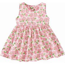 Willbest Dresses For Women Plus Size Red Toddler Girls Sleeveless Sundress Floral Prints Princess Dress Dance Party Dresses Clothes