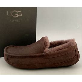 Ugg Ascot Leather/ Sheepskin Slippers Men Us7 $140 Chocolate 379