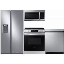 Package S1 - Samsung Appliance Package - 4 Piece Appliance Package With Electric Range - Stainless Steel