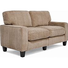 Serta Palisades Upholstered Sofas For Living Room Modern Design Couch, Straight Arms, Soft Fabric Upholstery, Tool-Free Assembly, 61" Loveseat, Beige