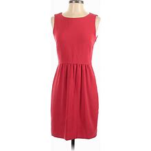J.Crew Casual Dress - Sheath Crew Neck Sleeveless: Pink Print Dresses - Women's Size 0