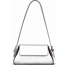 Ann Bully Silver Purse, Evening Silver Bag For Women Y2k Hobo Bag Small Tote Handbag Metallic Satchel Bag Cute Clutch Purses