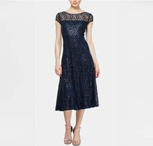 Slny Fashions Sequined Lace Midi Women's Fancy Dress Size 8 - $129