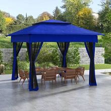 Outsunny 11' X 11' Pop- Up Gazebo Canopy With Carrying Bag, Blue,