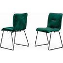 Set Of Two Emerald Green Velvet Dining Chairs, Kitchen & Dining Room Chairs, By Homeroots Furniture