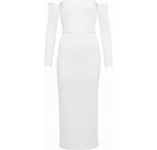 Alex Perry, Bridal Tate Stretch-Crepe Midi Dress, Women, White, US 12, Dresses, Materialmix