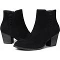 TEMOFON Ankle Boots For Women Booties: Chunky Heel Short Ankle Boot, Almond Toe Comfortable Boots Whith Side Zipper