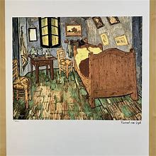 Vincent Van Gogh "Bedroom In Arles" Lithography, Certificate, Signed, Top! Wall Art ((Impressionism Art)