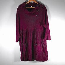 Style & Co. Dresses | Nwt Style & Co Plum Sugar Knit Dress Sz 2X | Color: Purple | Size: 2X