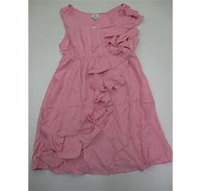 Hot & Delicious Womens Size M Zipper Casual Ruffled Pink Sheath Dress