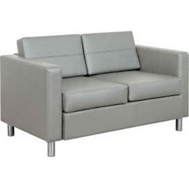 Interion® Antimicrobial Upholstered Leather Loveseat, Gray
