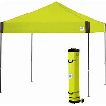 E-Z Up PR3SG10LA Pyramid Instant Shelter 10' X 10' Limeade Canopy With Steel Gray Frame