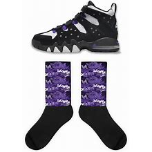 Scramble Socks To Match Air Max CB 94 Pure Purple, Air Max CB 94 Pure Purple Socks, Uptempo Pure Purple Sneaker Socks