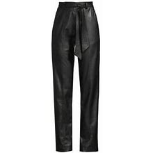 Donna Karan New York Women's Vintage Glam Belted Faux Leather Pants - Black - Size 0