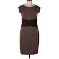 Chadwicks Casual Dress - Sheath: Brown Color Block Dresses - Women's Size 12 Petite