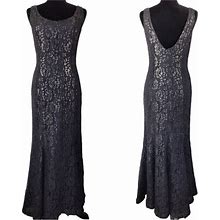 Marie St Claire Dresses | Marie St Claire Womans Lace Cocktail Party Maxi Dress Size 8 | Color: Black | Size: 8