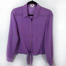 One Clothing Tops | One Clothing Sheer Purple Button Down Blouse | Color: Purple | Size: S