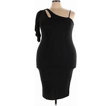 Bluebell Cocktail Dress - Midi: Black Solid Dresses - New - Women's Size 3X
