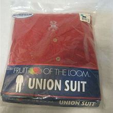 Vintage 2003 Fruit Of The Loom Men's Red Rib Union Suit Xl