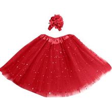 JDEFEG Girls Dress Plus Size Girl Dancewear Tutu Petticoat Kids Hair Star Pettiskirt Band Skirt Paillette Girls Dress&Skirt Dresses For Toddler 4T Polyester Red One Size