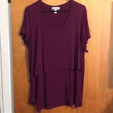 Dress Barn Tops | Dress Barn 2X Top Layered Look Asymmetrical Hem | Color: Purple | Size: 2X