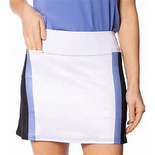 Golftini Women's 16" Stability Stretch Skort, Medium, Black/Periwinkle/White - Mothers Day Gift