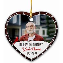 In Loving Memory Ceramic Christmas Ornament, Personalized Memorial Photo Ornament Christmas 2023, Upload Photo & Picture, Memorial Ornaments Loss Of