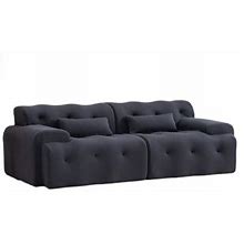 Yesfashion Beige/Black/Dark Seater Sofa Furniture High-Density Pure Foam Comfy Couch No Assembly Required Upholstered Loveseat Sofa For Living Room Be