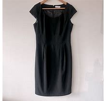 Calvin Klein Dresses | Nine West Black Pencil Dress With Cap Sleeve. | Color: Black | Size: 10