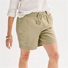 Women's Croft & Barrow® Drawcord Pull-On Utility Shorts, Size: Small, Lt Beige