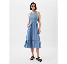 Gap Factory Women's Sleeveless Midi Dress Soft Cornflower Tall Size L