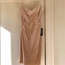 Lulu's Dresses | Champagne Dress With Strappy Back | Color: Cream/Tan | Size: S