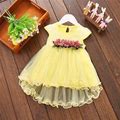 Angmile Infant Kids Baby Girl Clothes Summer Floral Print Sleeveless Cotton Princess Party Dresses Mesh Girls Clothes Girls Ball Gown