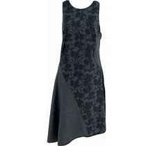NWT Banana Republic Sleeveless Bias Cut Dress Wool Blend Gray Floral Size 10