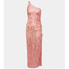 Missoni Mare, Jacquard One-Shoulder Maxi Dress, Women, Pink, US 10, Dresses, Viscose