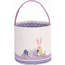 Lessmo Easter Bunny Basket Egg Buckets, Purple Cute Personalized Canvas Cotton