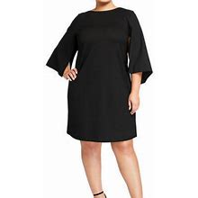 Lafayette 148 New York Dresses | Lafayette 148 New York Plus Size 3X Black Split-Sleeve Shift Dress Msrp $498.00 | Color: Black | Size: 3X
