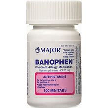 Major Pharmaceuticals 250068 Banophen Antihistamine Mini-Tablet, Compare To Benadryl Mini-Tabs, 25Mg, Pink (Pack Of 100)