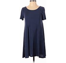 Silence And Noise Casual Dress - A-Line: Blue Print Dresses - Women's Size Small