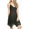 Ralph Lauren Womens $395.Black Crochet Spaghetti Strap Dress